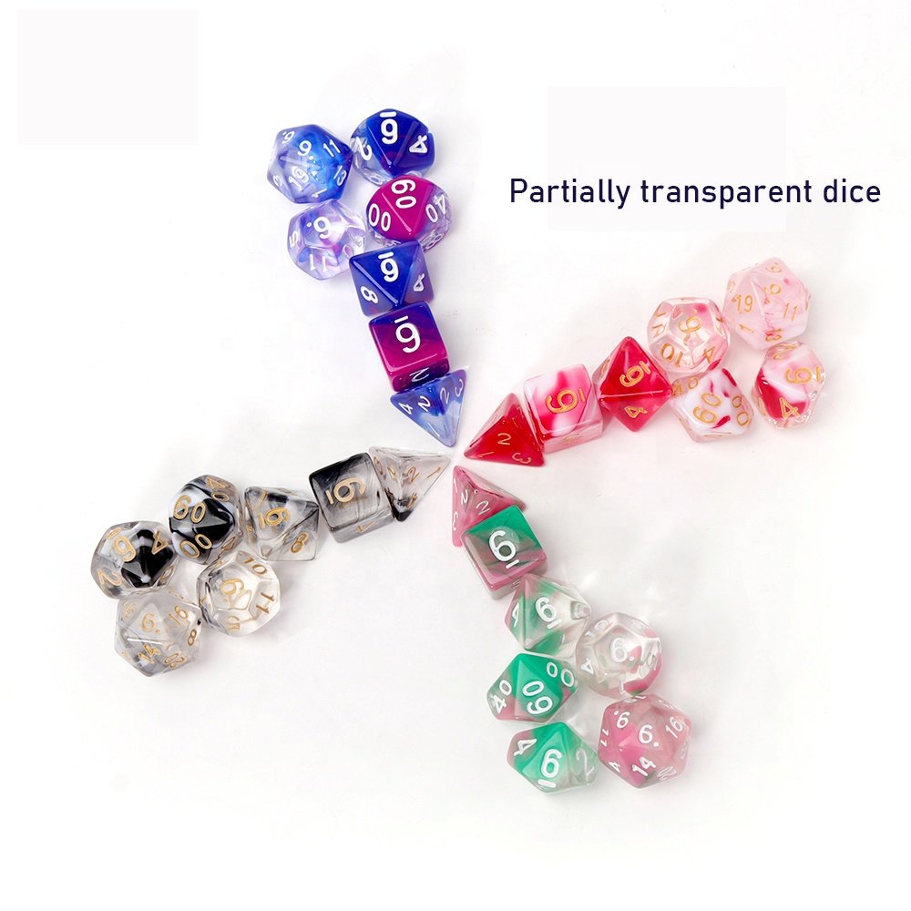 Polyhedral Resin Dice DND Board Game Rolling Dice Custom Rpg Acrylic Dice Set