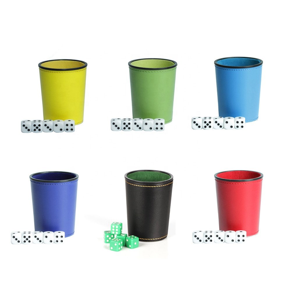 Dice Cup Manufacturer Luxury Leather Custom Backgammon Plastic Game Poker Dice Shaker Cup