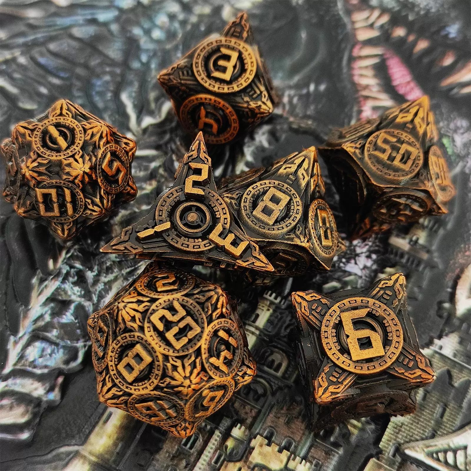 Mini Polyhedral DND & RPG Metal Dice Set for Dungeons and Dragons Custom Tabletop Gaming Adventures Board Games