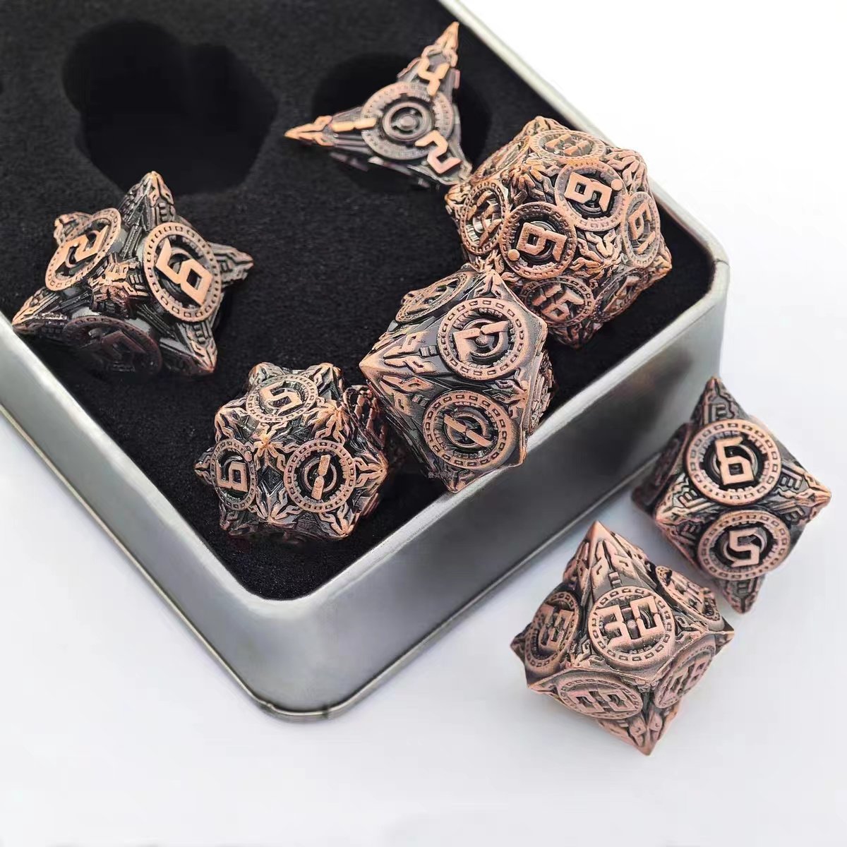 Mini Polyhedral DND & RPG Metal Dice Set for Dungeons and Dragons Custom Tabletop Gaming Adventures Board Games