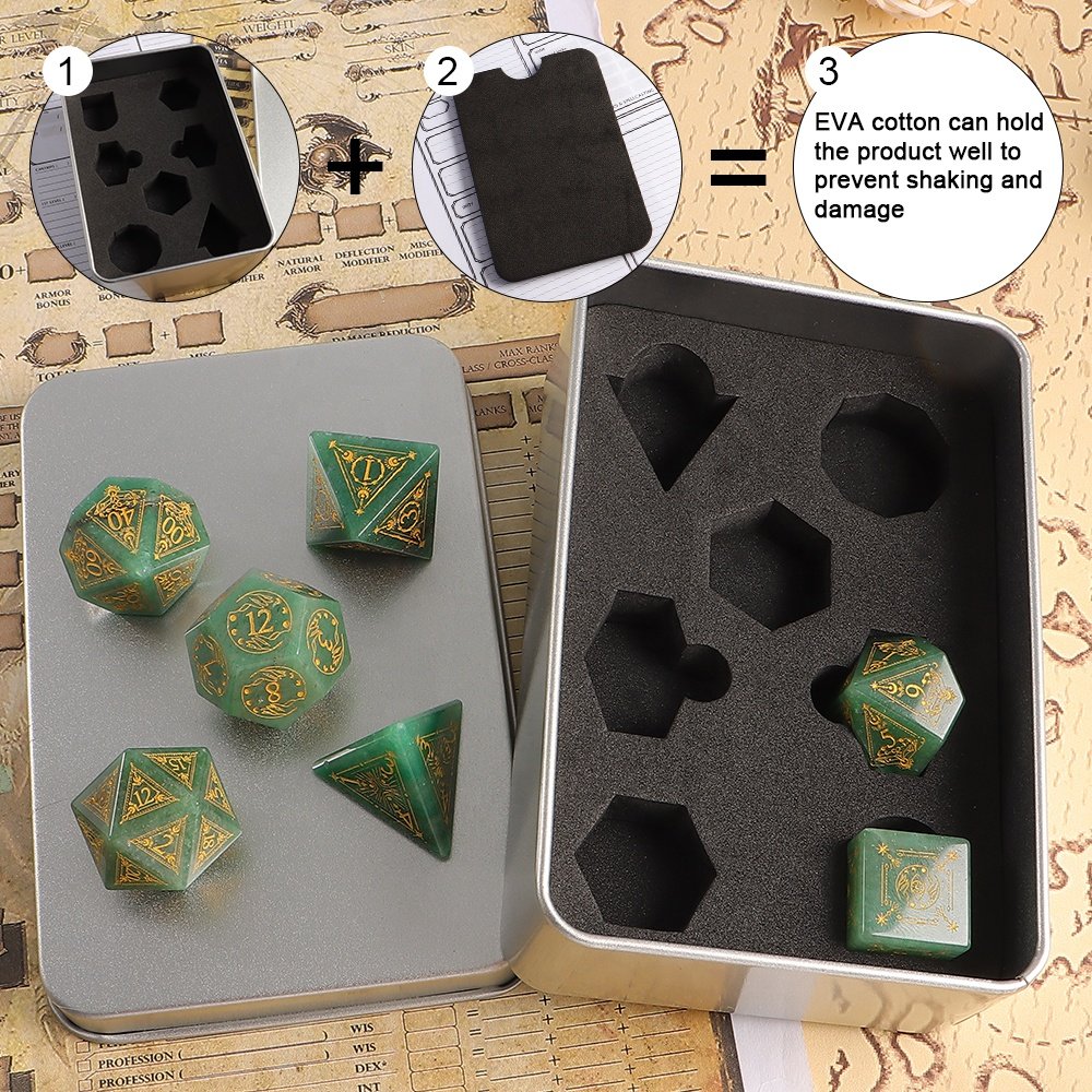 Custom Board Game Dice Set RPG DND Gem Stone Dice For Dungeons and Dragons Role-playing Games