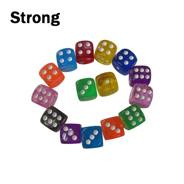 colorful transparent acrylic crystal dice 100 pcs per set for table game
