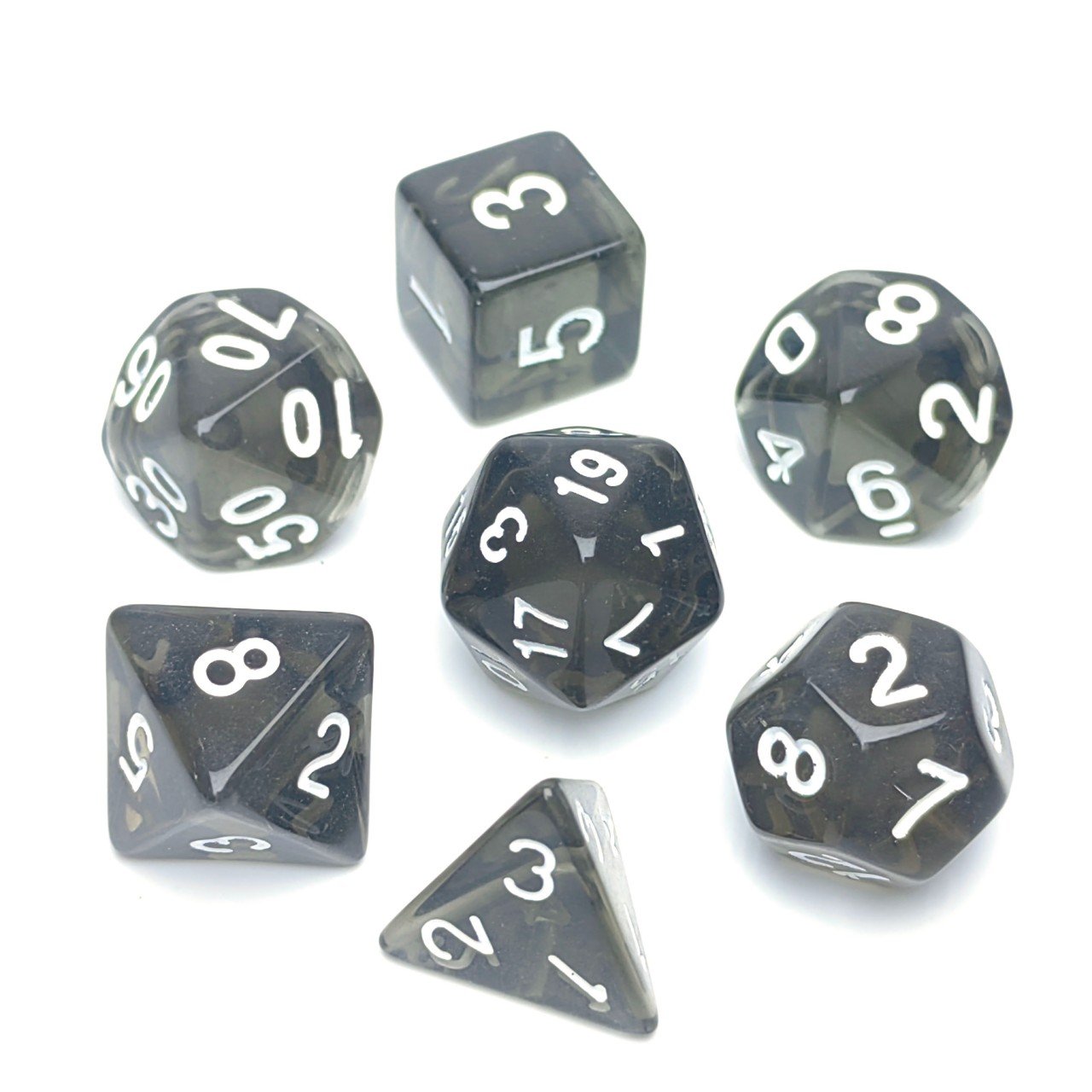 Wholesale Transparent Colorful Acrylic 7pcs set dnd dice for DND PRTG Board games