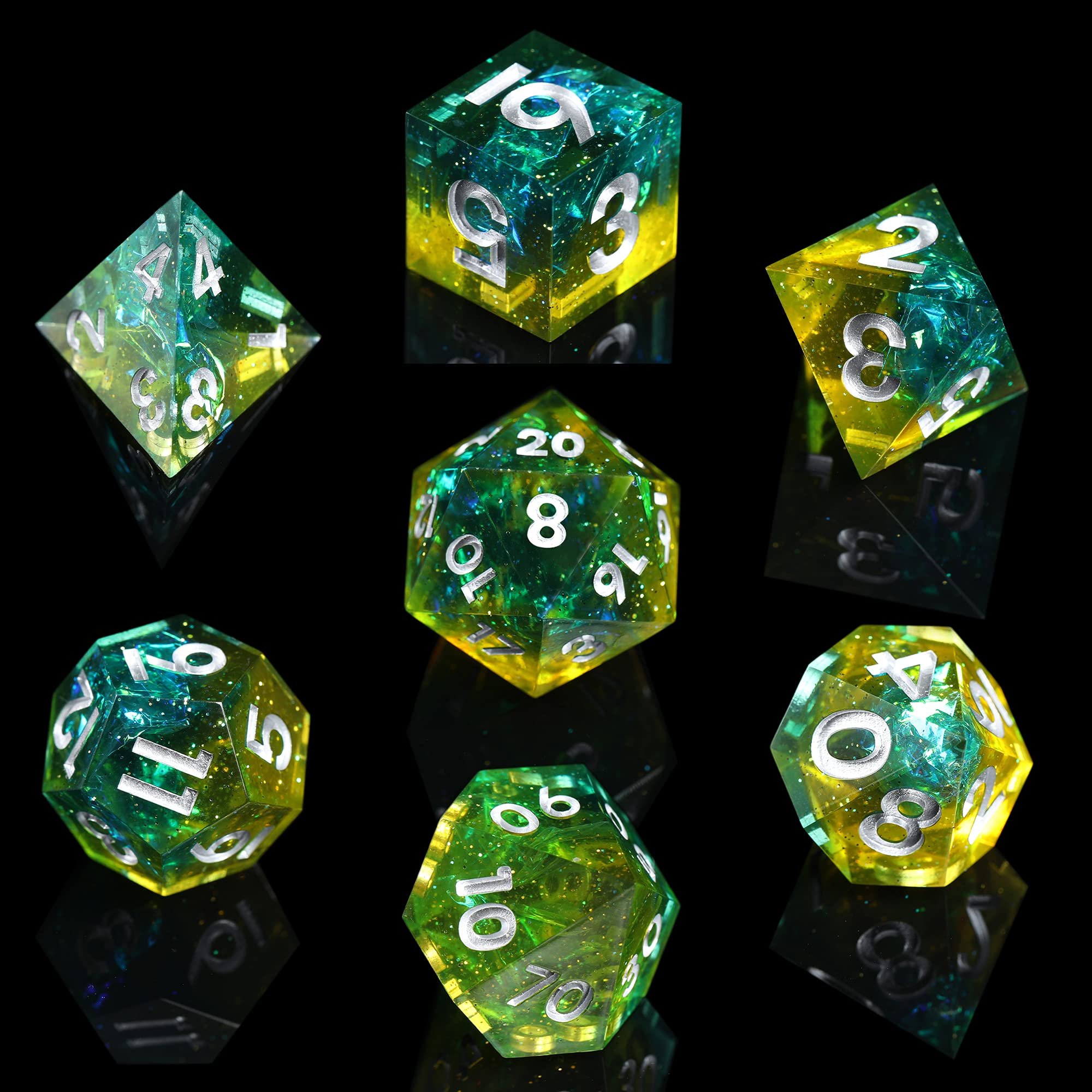 Handmade customized Rolling Dice Goblin Glitter Dice RPG custom Resin Dice