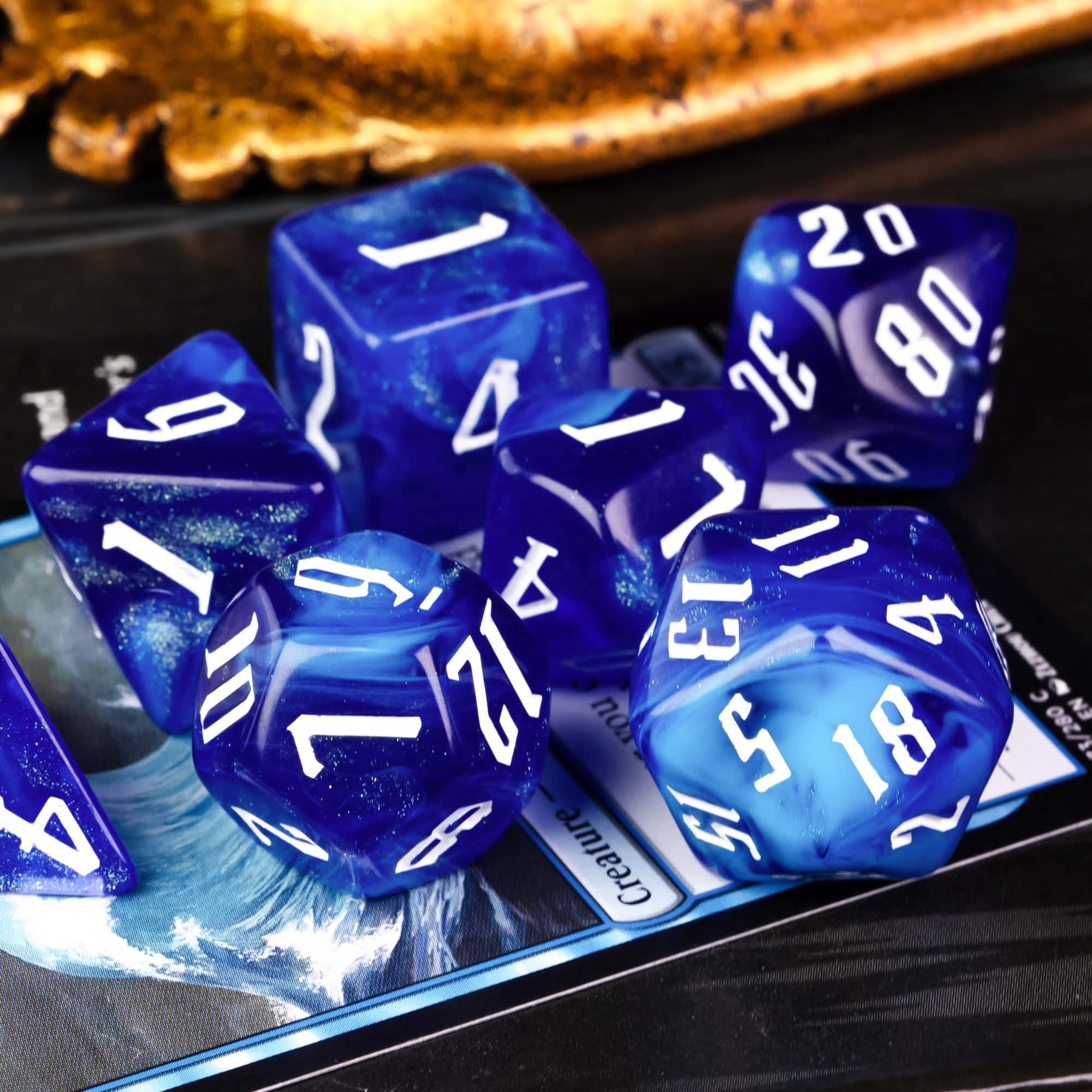 Udixi Plastic Polyhedral custom logo dungeons and dragons Acrylic dice game set rpg 2 color mixing