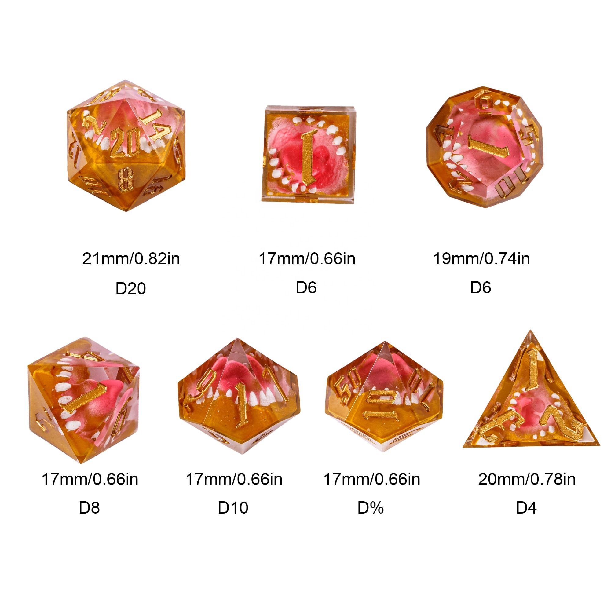 Udixi Custom Handmade Sharp MIMIC resin dice Dice Dungeons and Dragons DND board game Dice Set