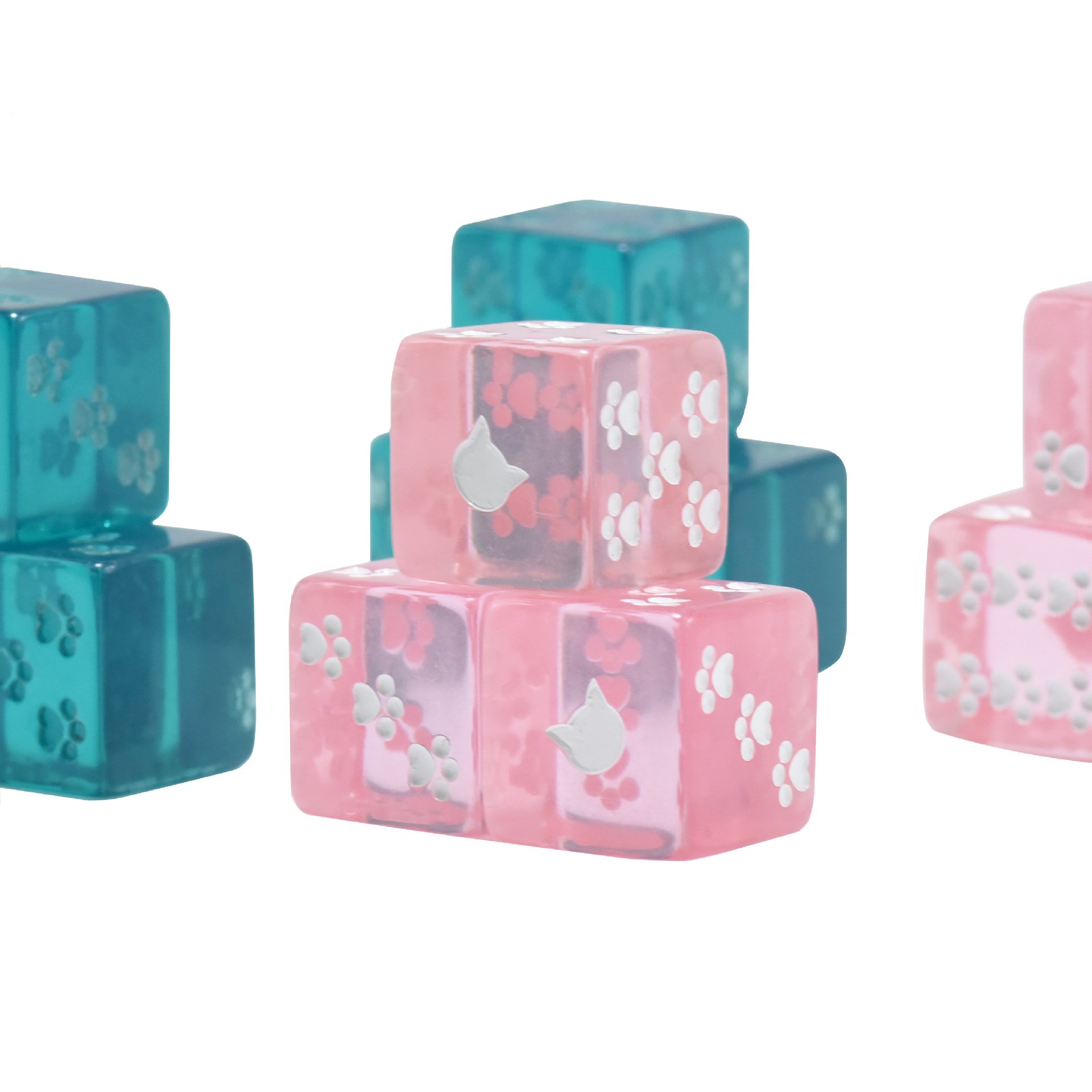 Wholesale Custom High Quality Family Pub Casino Board Game Pink Dice Set Polyhedral Acrylic Resin Polyhedral D6 Dice