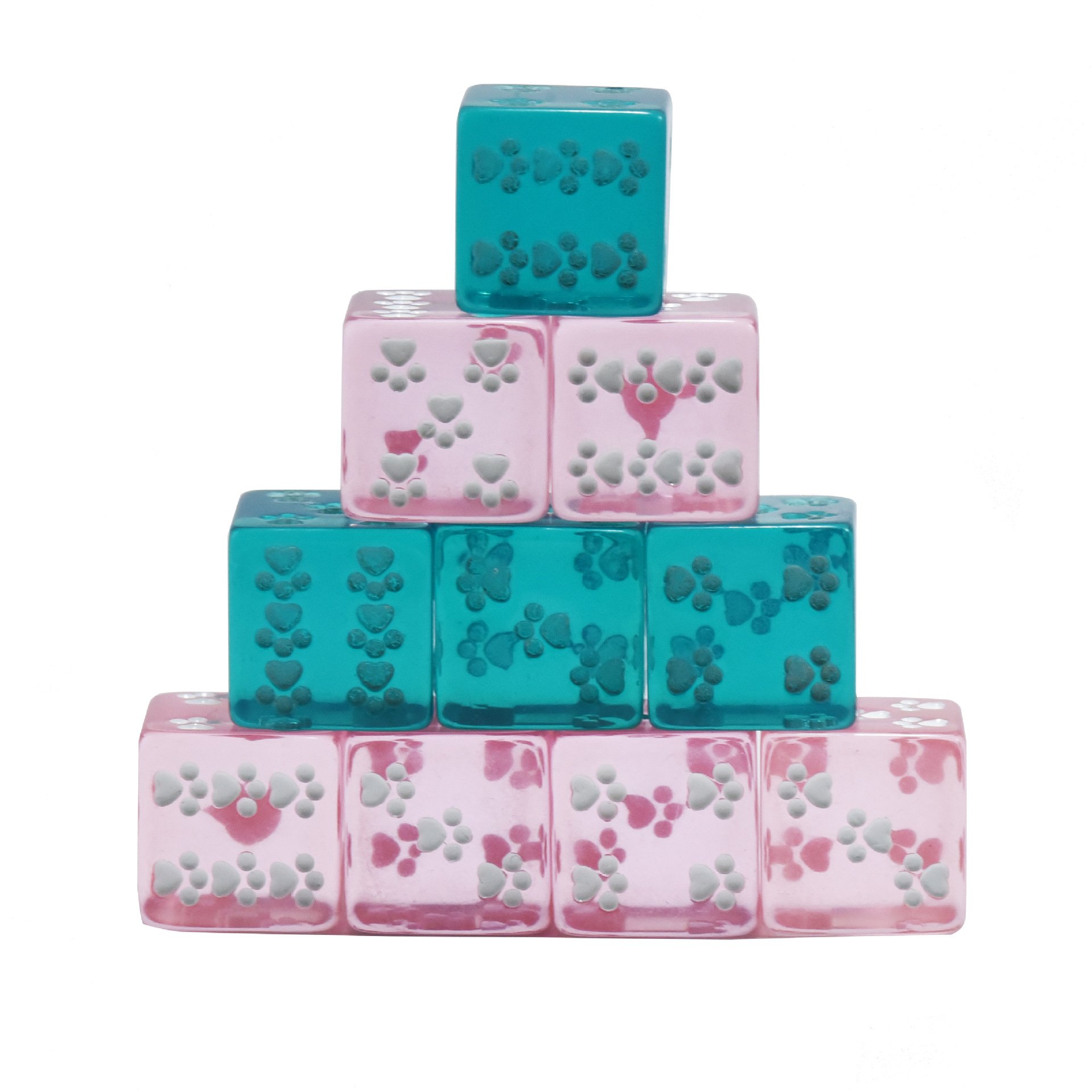 Wholesale Custom High Quality Family Pub Casino Board Game Pink Dice Set Polyhedral Acrylic Resin Polyhedral D6 Dice
