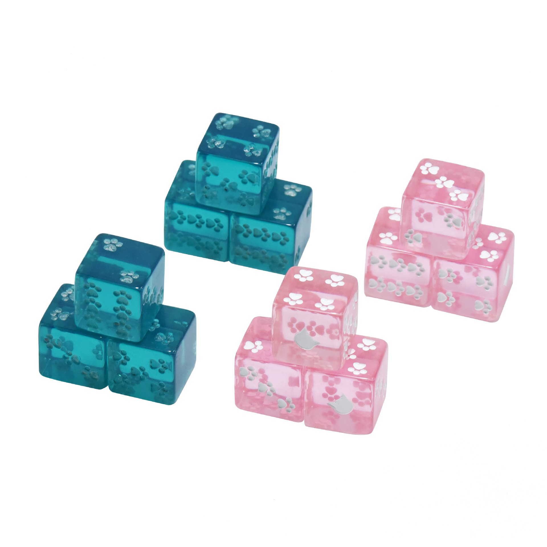 Wholesale Custom High Quality Family Pub Casino Board Game Pink Dice Set Polyhedral Acrylic Resin Polyhedral D6 Dice