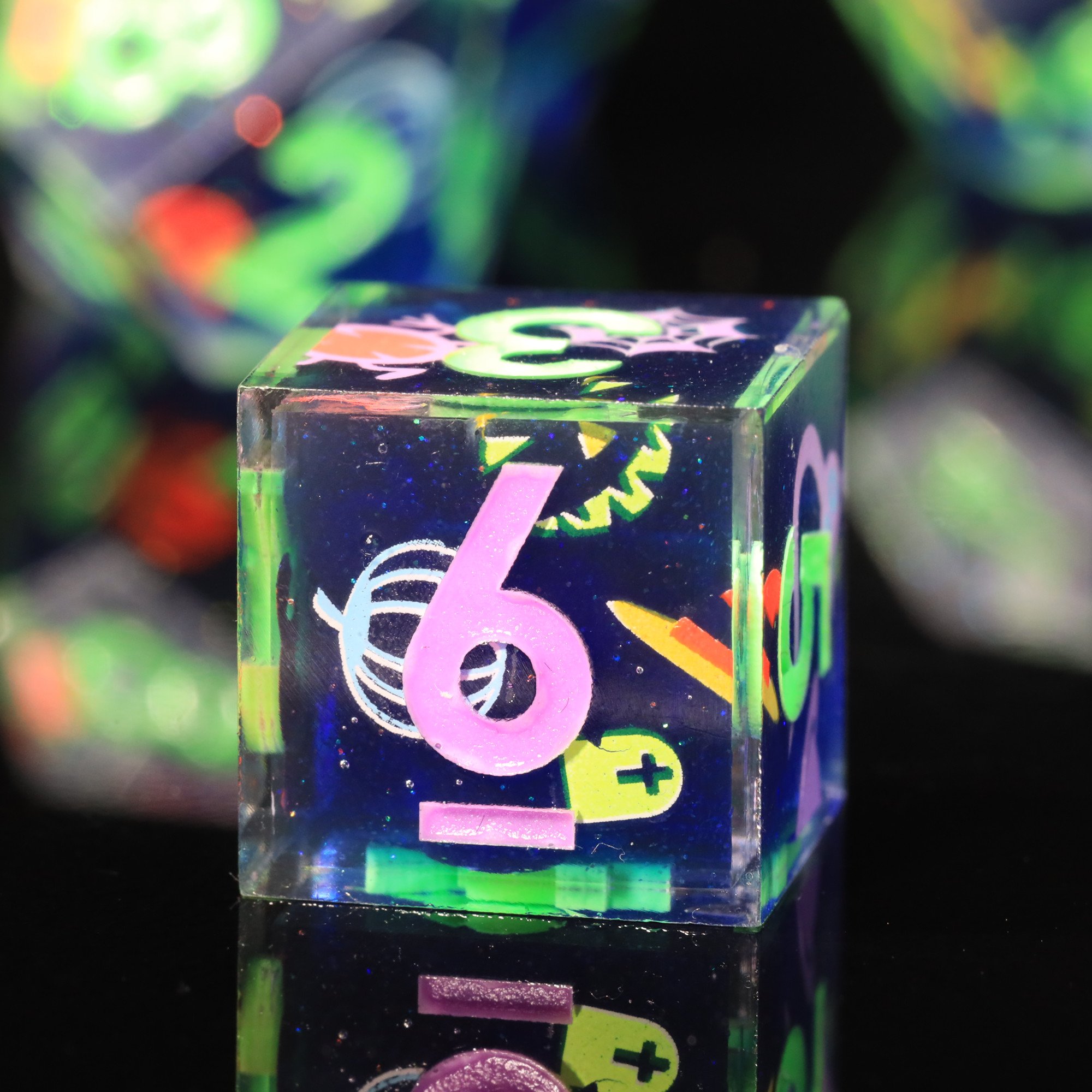 MINI PLANET Pumpkin Spider Christmas Stickers DND Dice Set Wholesale Custom Resin Dice For TRPG Board Game Sharp Polyhedral Dice