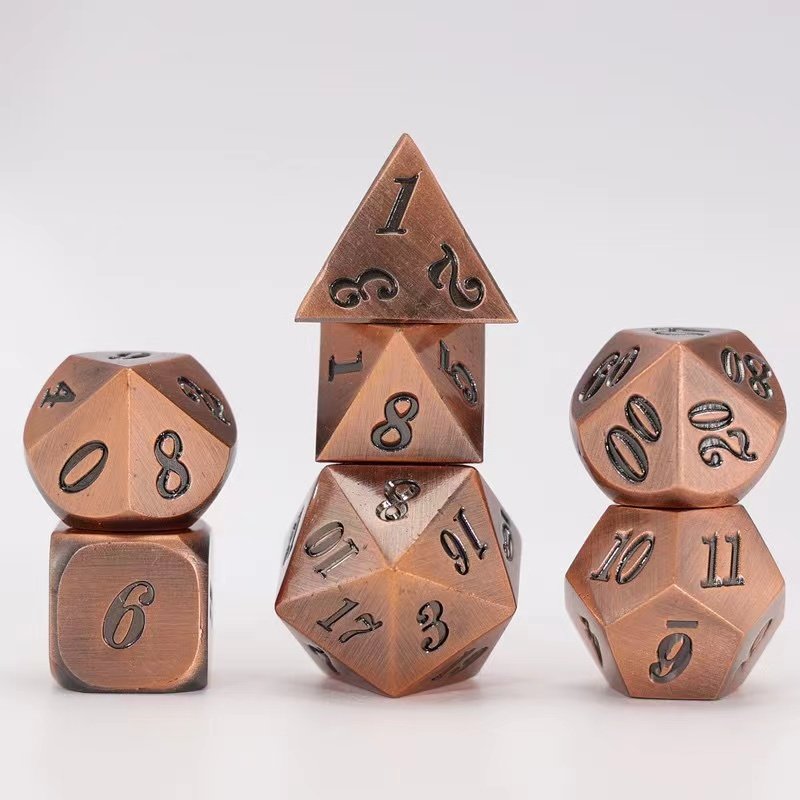 Polyhedral metal solid RPG DND Dice Set Dungeon Dragon board game role-playing custom logo can be customized