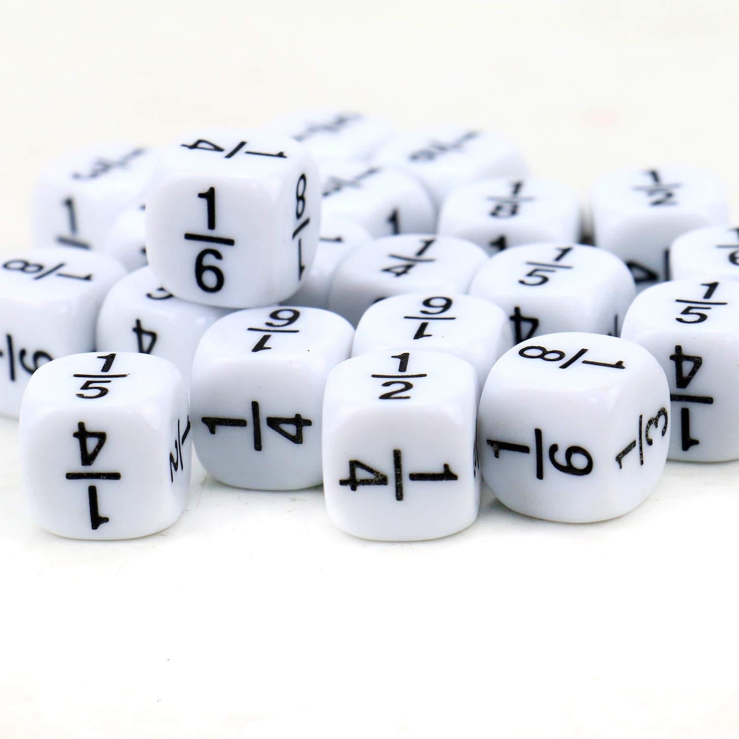 Wholesale 100 PCS Fractional Number Dice Intelligence Development 16mm Mathematical Fraction Dice for Teaching Supplies