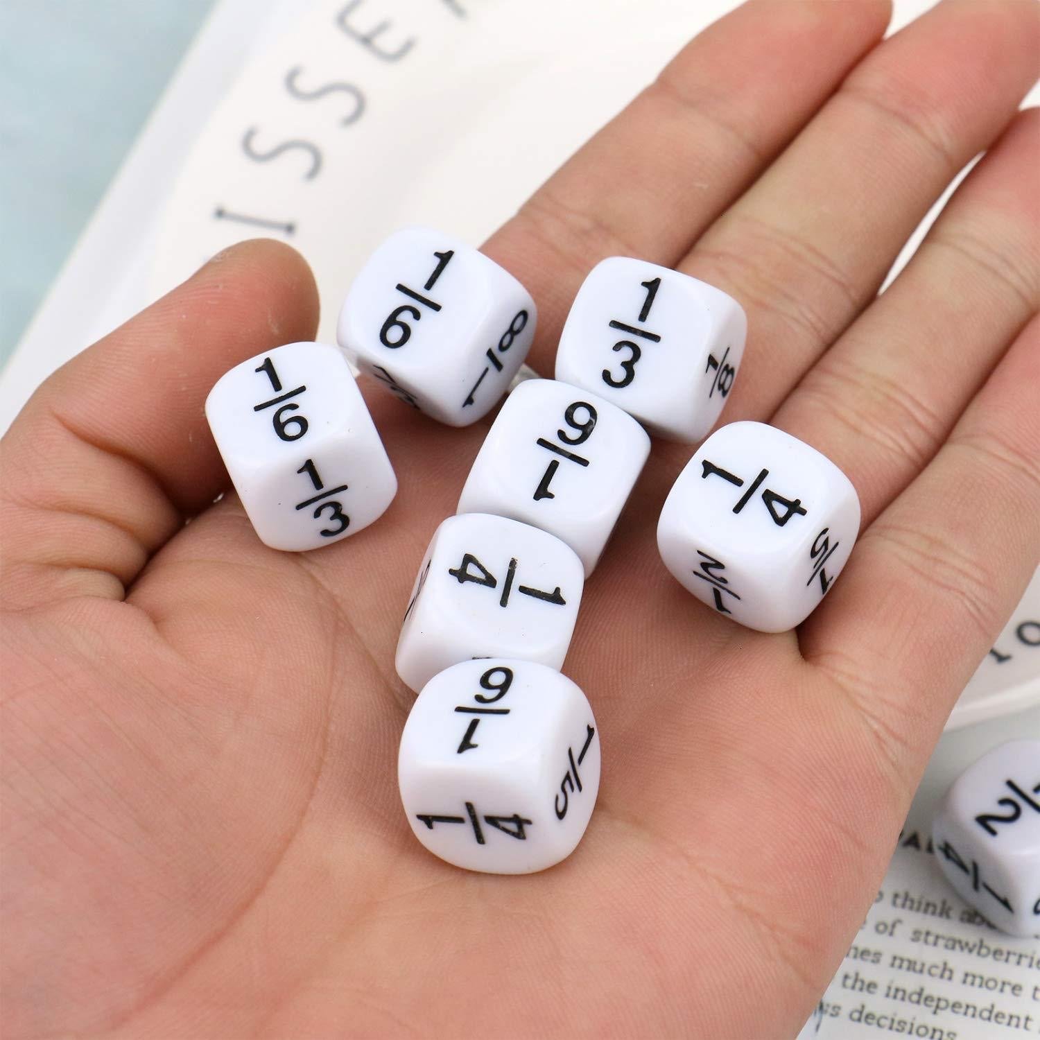 Wholesale 100 PCS Fractional Number Dice Intelligence Development 16mm Mathematical Fraction Dice for Teaching Supplies