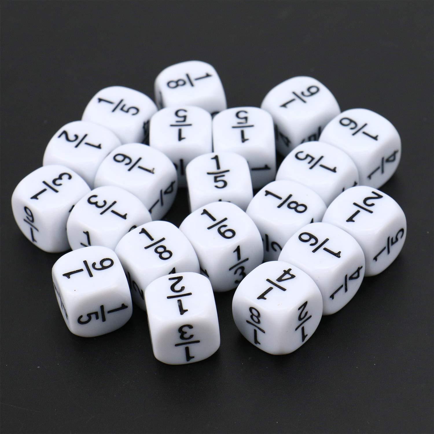 Wholesale 100 PCS Fractional Number Dice Intelligence Development 16mm Mathematical Fraction Dice for Teaching Supplies