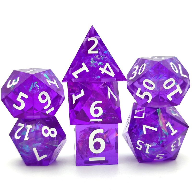 2024 New Design Factory Direct Sales Dragon Eyes Resin Dice 7 Pcs Edge Dice