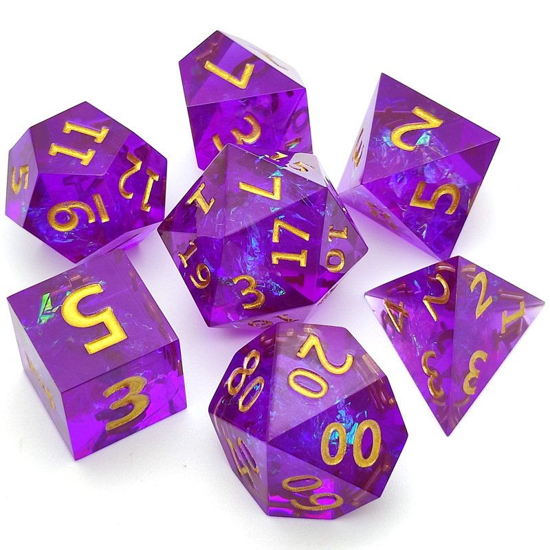 2024 New Design Factory Direct Sales Dragon Eyes Resin Dice 7 Pcs Edge Dice