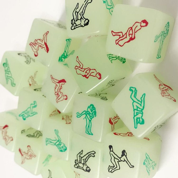 Acrylic 16mm Glow Sex Game Dice Toys Valentine's Day Date Night Gifts Fun Auxiliary Dice for Couples