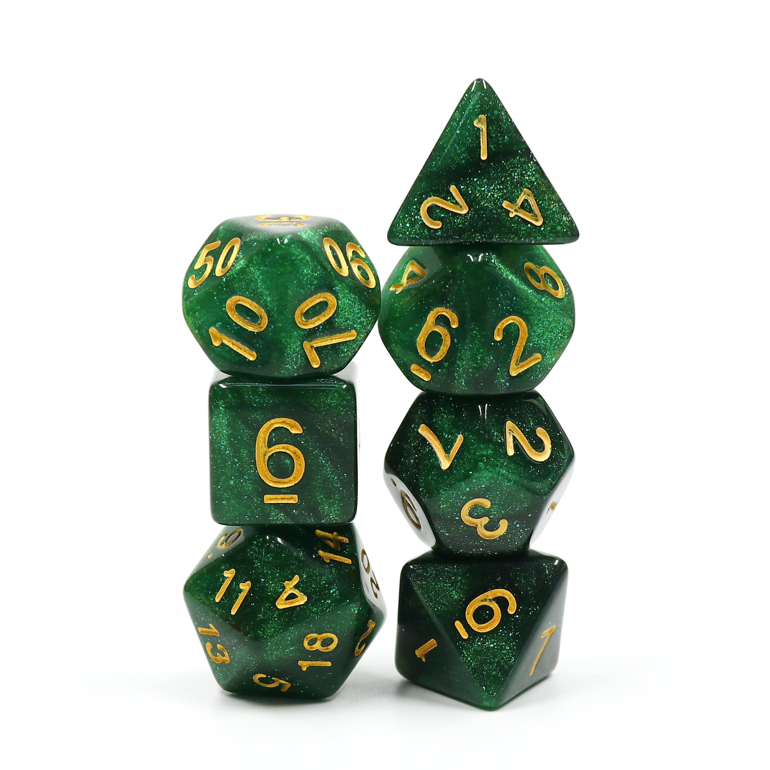 HD Shimmering Glitter Multicolor Polyhedral Gaming Dice Set