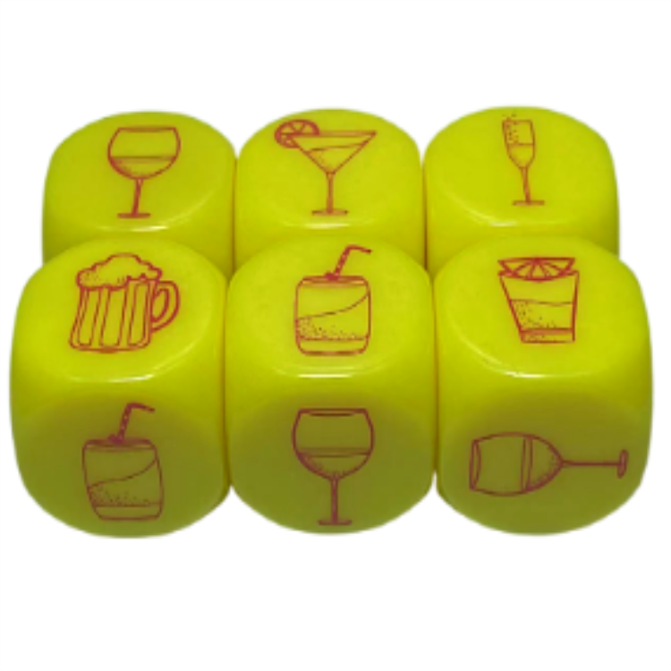16mm Resin Dice White Yellow Dice Game Eco-Friendly D6 Acrylic Plastic Dice Set With Customized Printing Logo