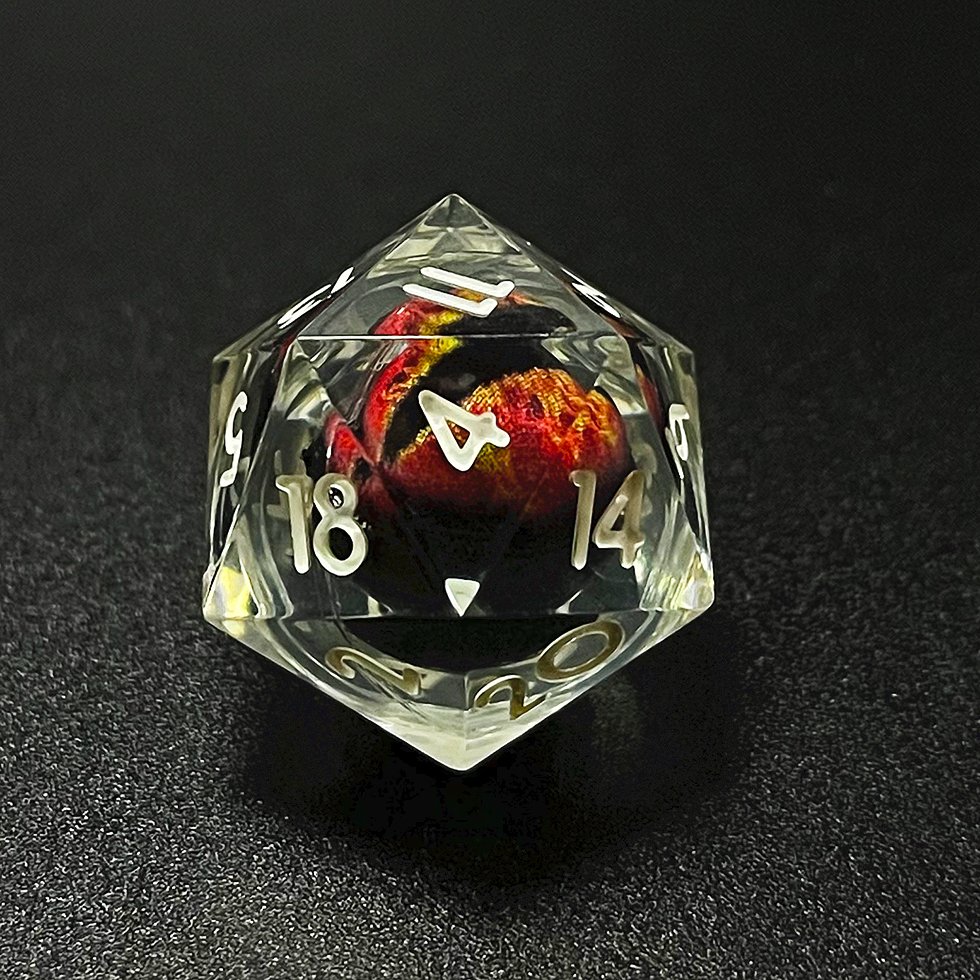 Desk Polyhedral Custom Dice DnD Handmade Sharp Edge Liquid Core Dice resin dragon eye dice set