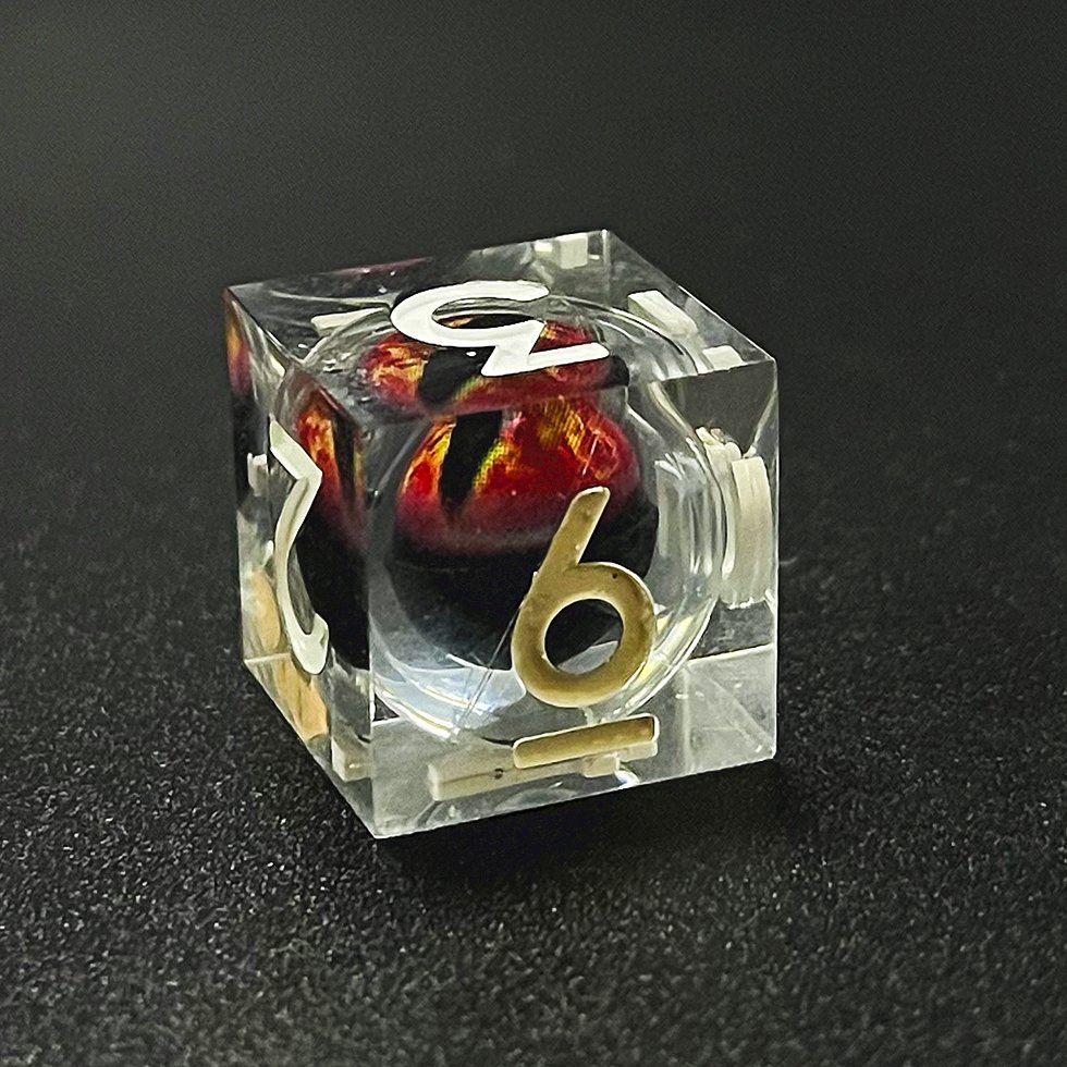 Desk Polyhedral Custom Dice DnD Handmade Sharp Edge Liquid Core Dice resin dragon eye dice set