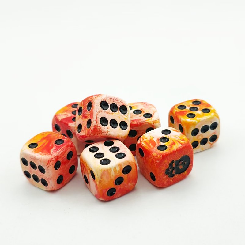 high quality acrylic point dice gradient color manufacturer personalized dice custom logo plastic resin polyhedral d6 dice set