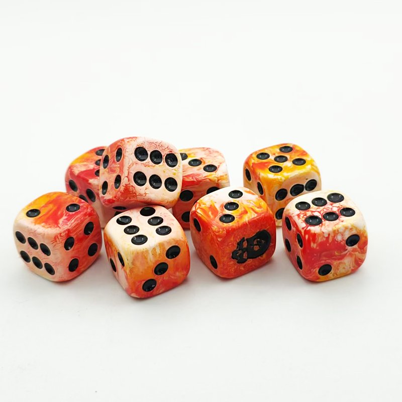 high quality acrylic point dice gradient color manufacturer personalized dice custom logo plastic resin polyhedral d6 dice set