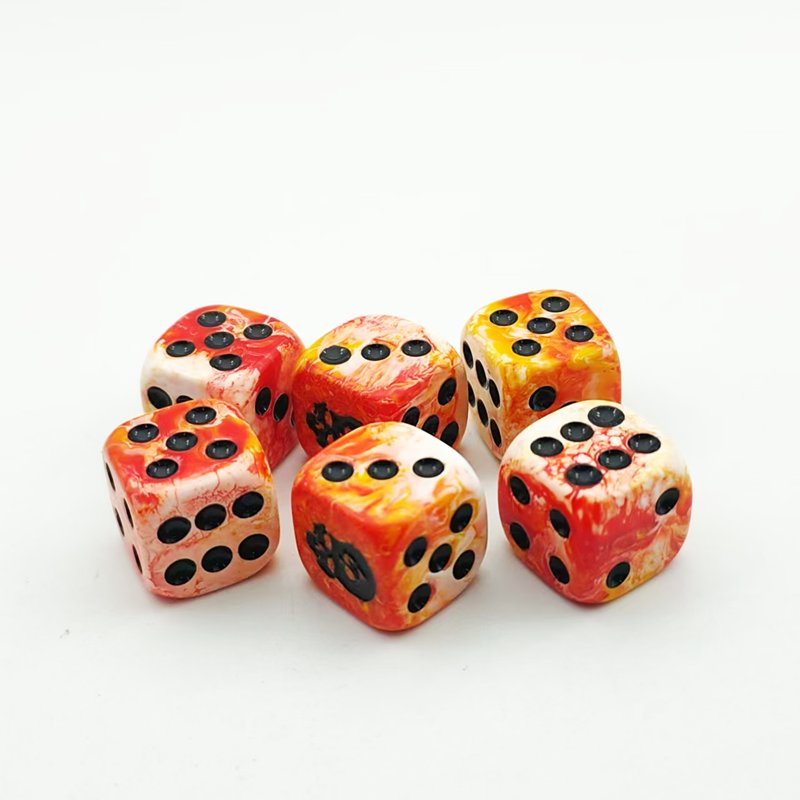 high quality acrylic point dice gradient color manufacturer personalized dice custom logo plastic resin polyhedral d6 dice set