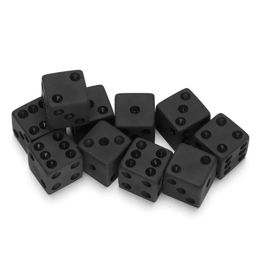 wholesale Right angle matte black games 16mm dice custom engraving logo black dice