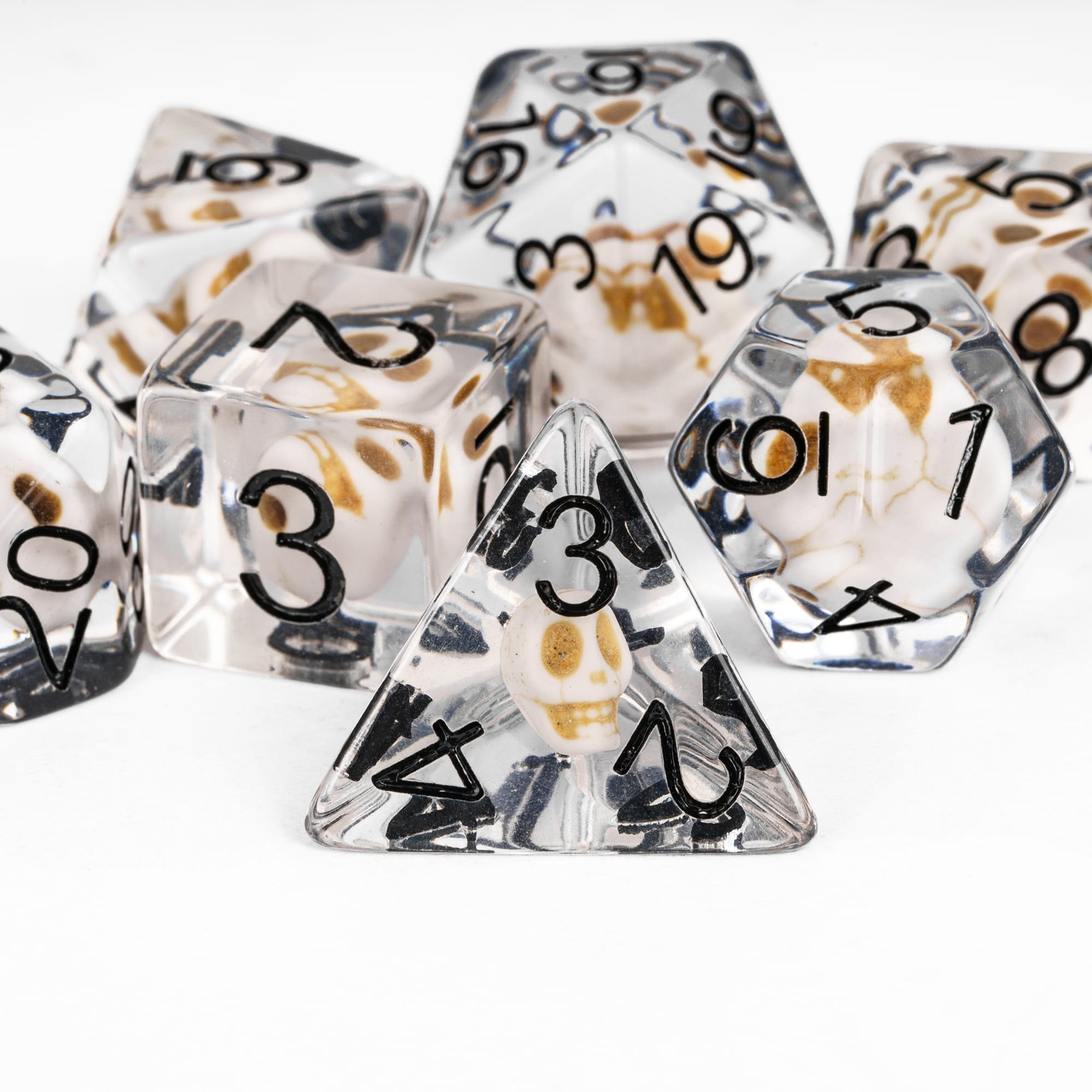 Udixi custom Transparent Skull Dice Dungeons and Dragons board game DND role-playing game RPG resin dice set