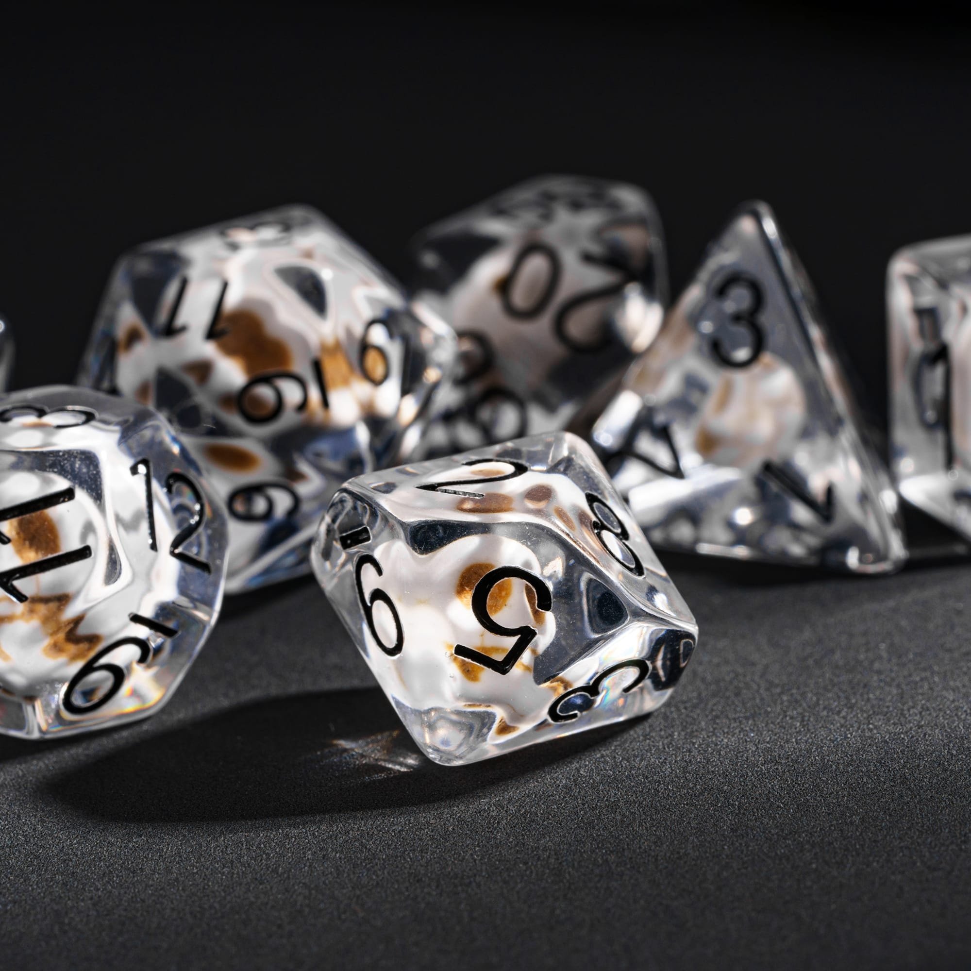 Udixi custom Transparent Skull Dice Dungeons and Dragons board game DND role-playing game RPG resin dice set
