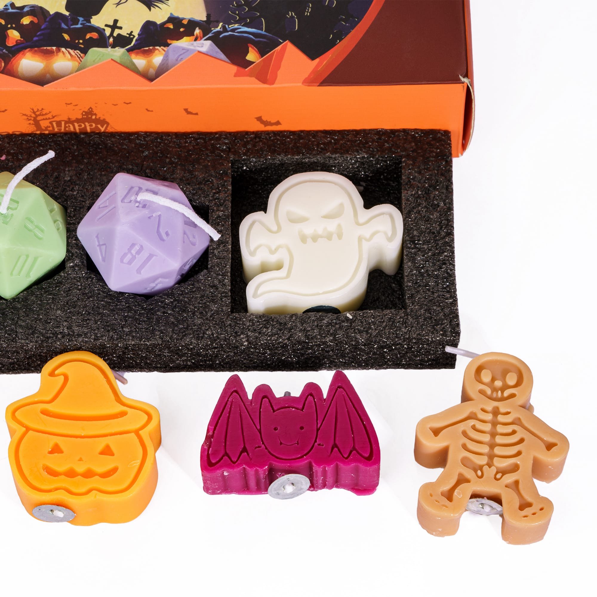 Udixi Custom Halloween 33mm Candle Dungeons and Dragons RPG Board Game Dice Set Halloween Gifts