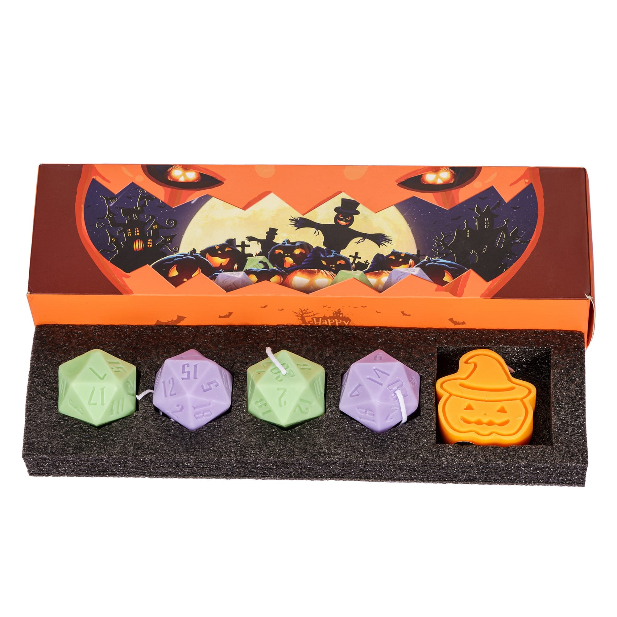 Udixi Custom Halloween 33mm Candle Dungeons and Dragons RPG Board Game Dice Set Halloween Gifts