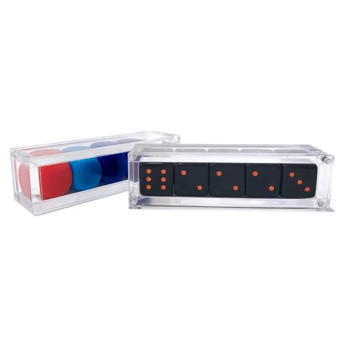 Custom acrylic box dice packaging box plastic display box dice with logo