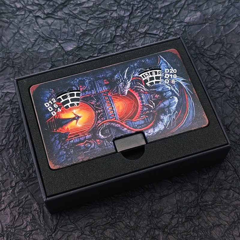 100MM Black Polyhedron 7-in-1 Cassette Spinning Dice RPG Cthulhu Tabletop Game Accessory DND Video Tape Metal Dice