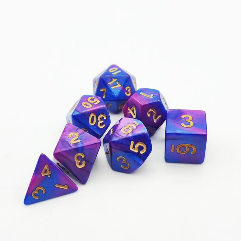 pink role playing dice luxury family board game blue poker dice personalized polyhedral number acrylic resin adult bulk dice set