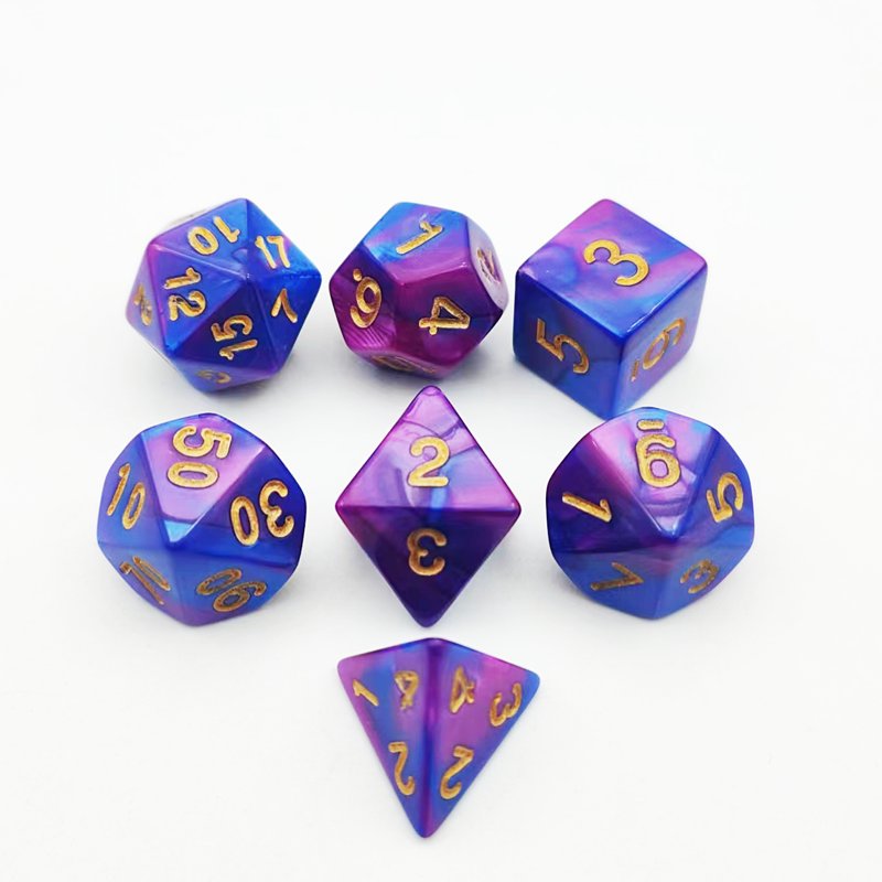pink role playing dice luxury family board game blue poker dice personalized polyhedral number acrylic resin adult bulk dice set