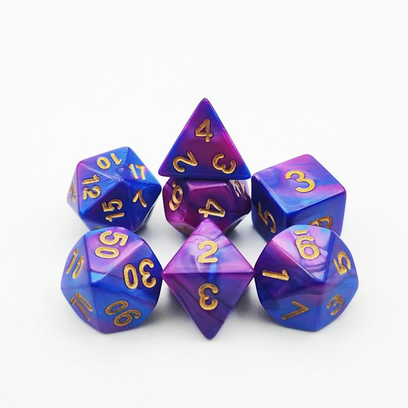 pink role playing dice luxury family board game blue poker dice personalized polyhedral number acrylic resin adult bulk dice set