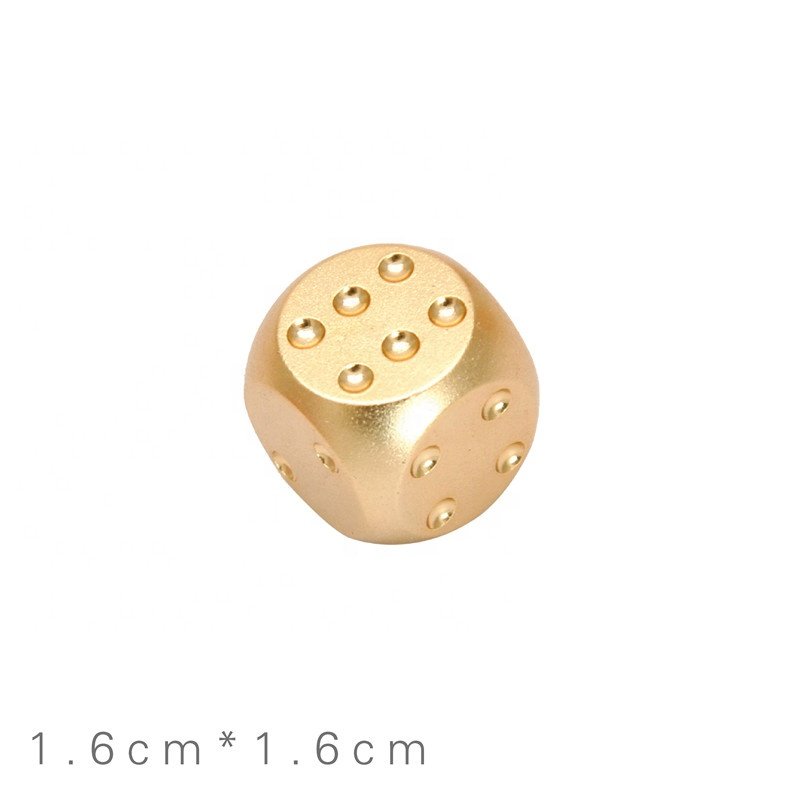 Upscale Pure Silver Gold Color Aluminium Alloy Dices with Exquisite Box Dominoes Game Camping Poker KTV Bar Party Props Dice Set