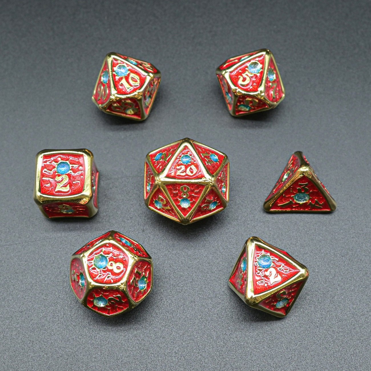 Fruit Green Exclusive Special 18 Available Colors DND Gamers Metal Dice Set with Beautiful Color Dot