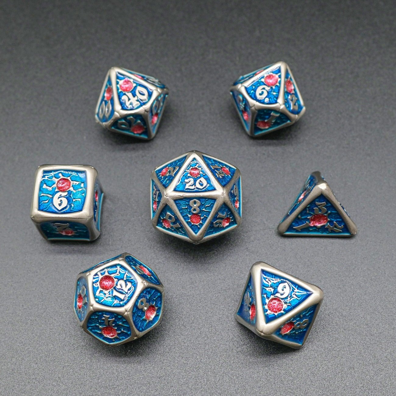 Fruit Green Exclusive Special 18 Available Colors DND Gamers Metal Dice Set with Beautiful Color Dot