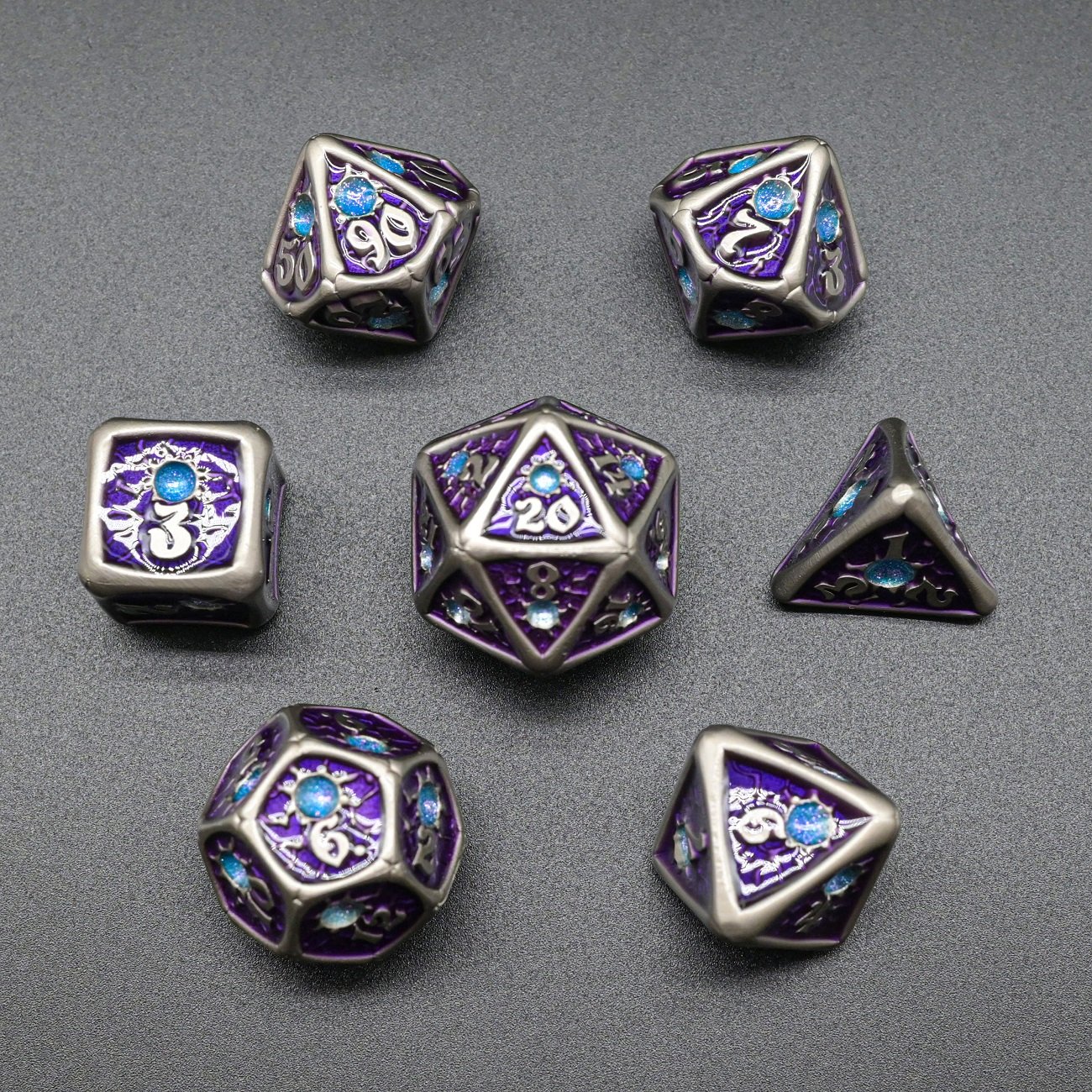 Fruit Green Exclusive Special 18 Available Colors DND Gamers Metal Dice Set with Beautiful Color Dot