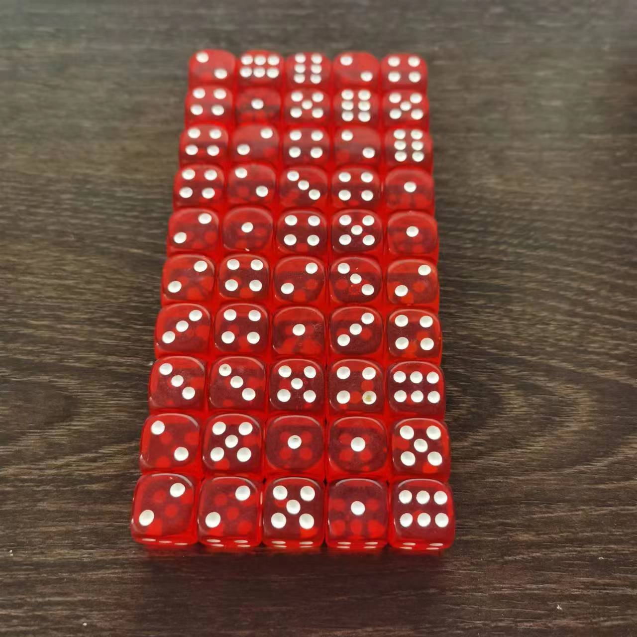 WHOSALE 13.8MM CRYSTAL DICE ROUND CORNER TRANSPARENT RED DICE WITH WHITE DOT FOR CASINO GAME