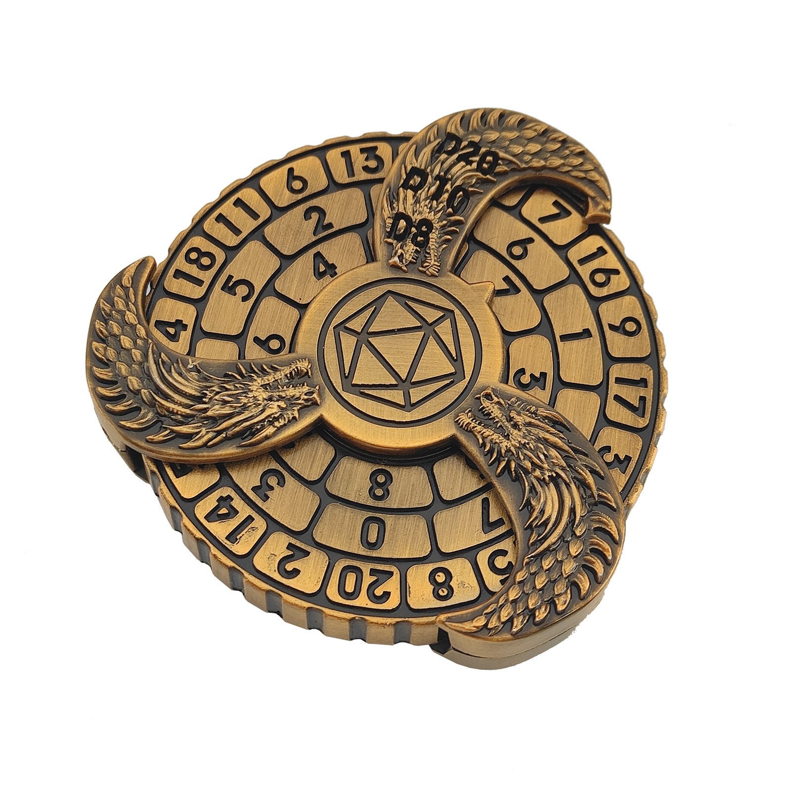 Pointer Gyro Spinner Steampunk Gear Dice DND 7-in-1 Rotating Metal Dice Dungeons and Dragons Polyhedron