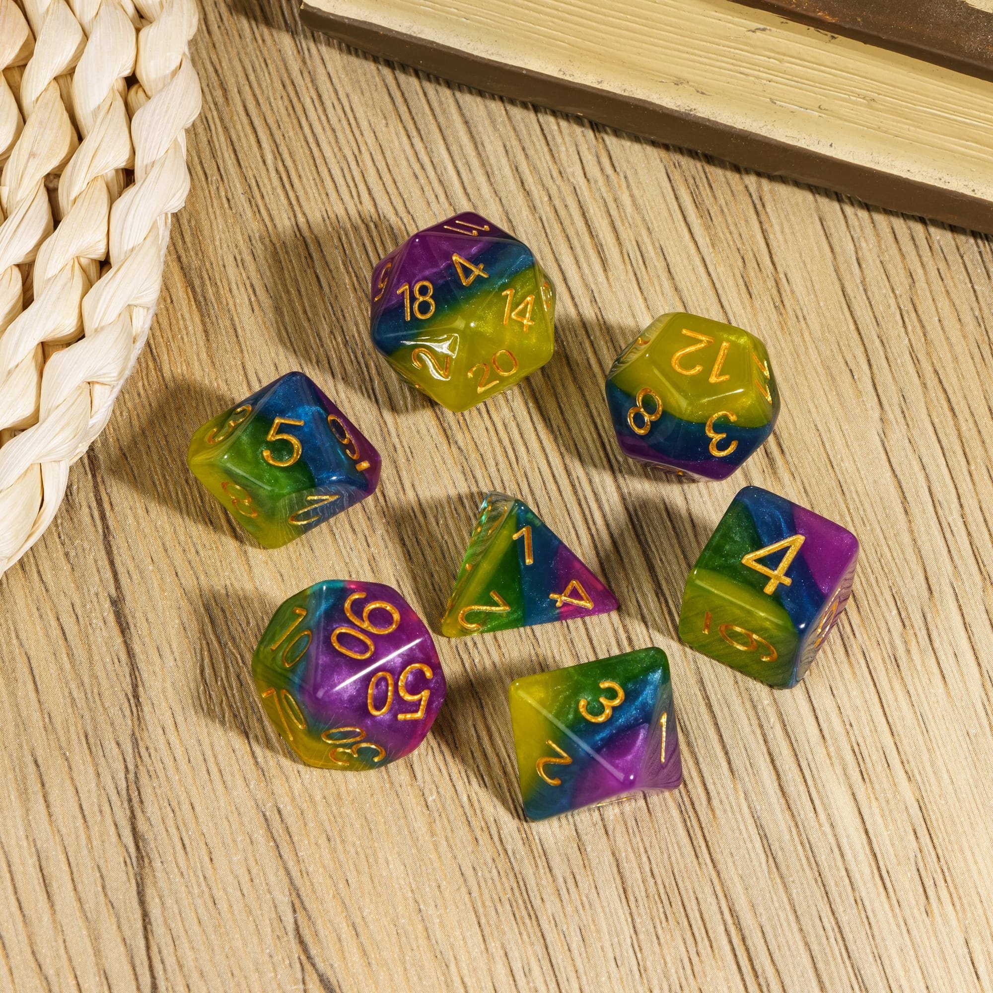 Udixi Oblique Layer Dice Dungeons and Dragons DND role-playing game RPG board game resin Dice Set