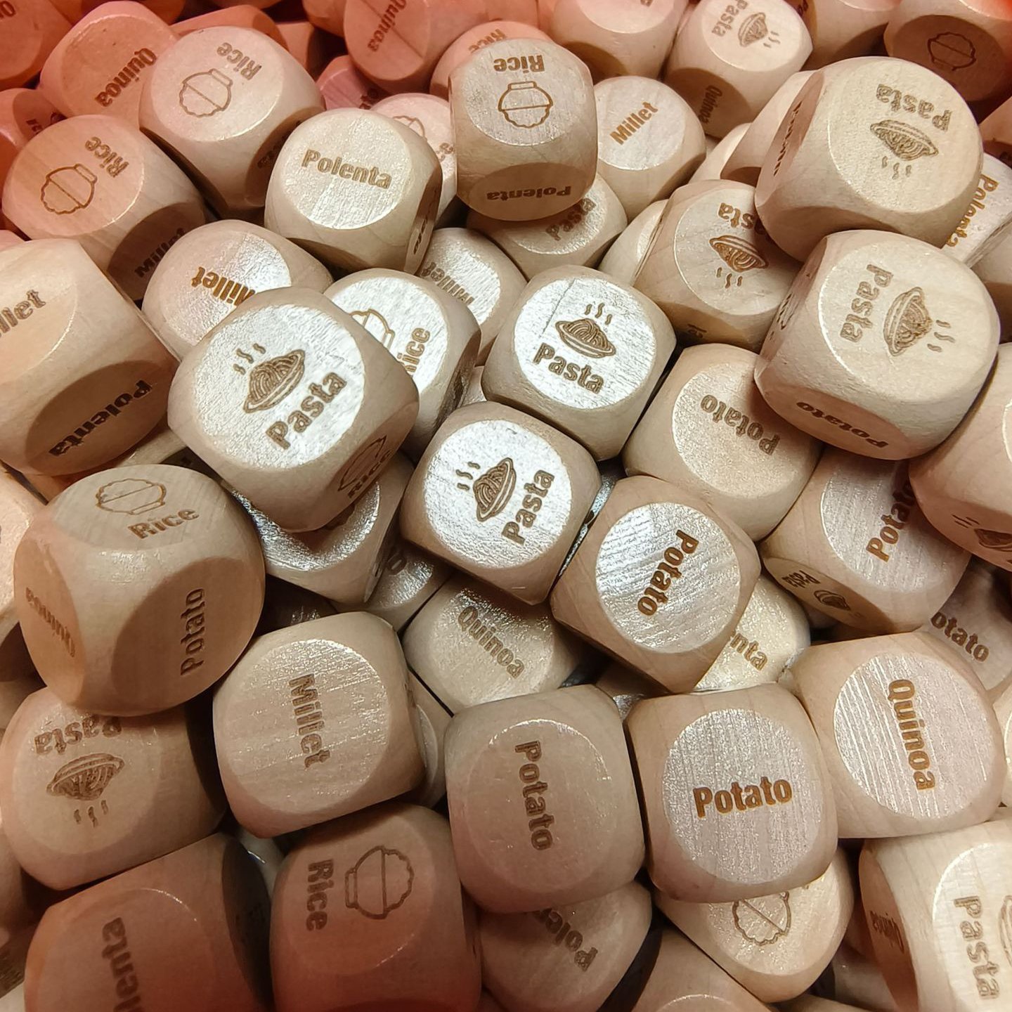 Factory Custom Engraved Wood Cube Shaped Dice 6/12 Sides for Adult Couples Daily Use Wooden Blank Custom Dice Set