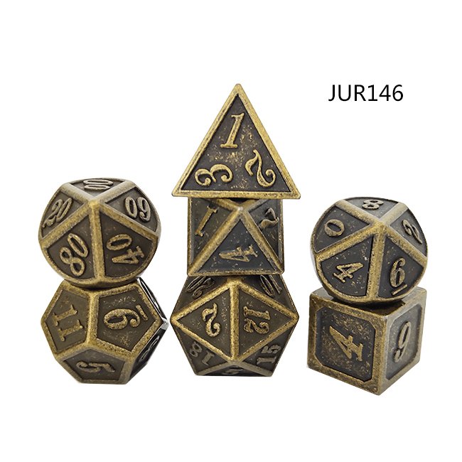 Electroplating sculpture ancient style metal dice zinc alloy metal jewelry organizer for leisure entertainment