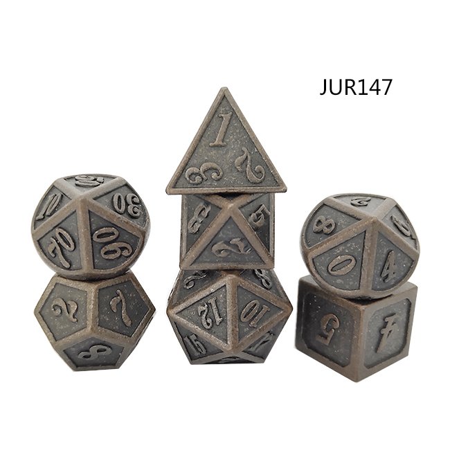 Electroplating sculpture ancient style metal dice zinc alloy metal jewelry organizer for leisure entertainment