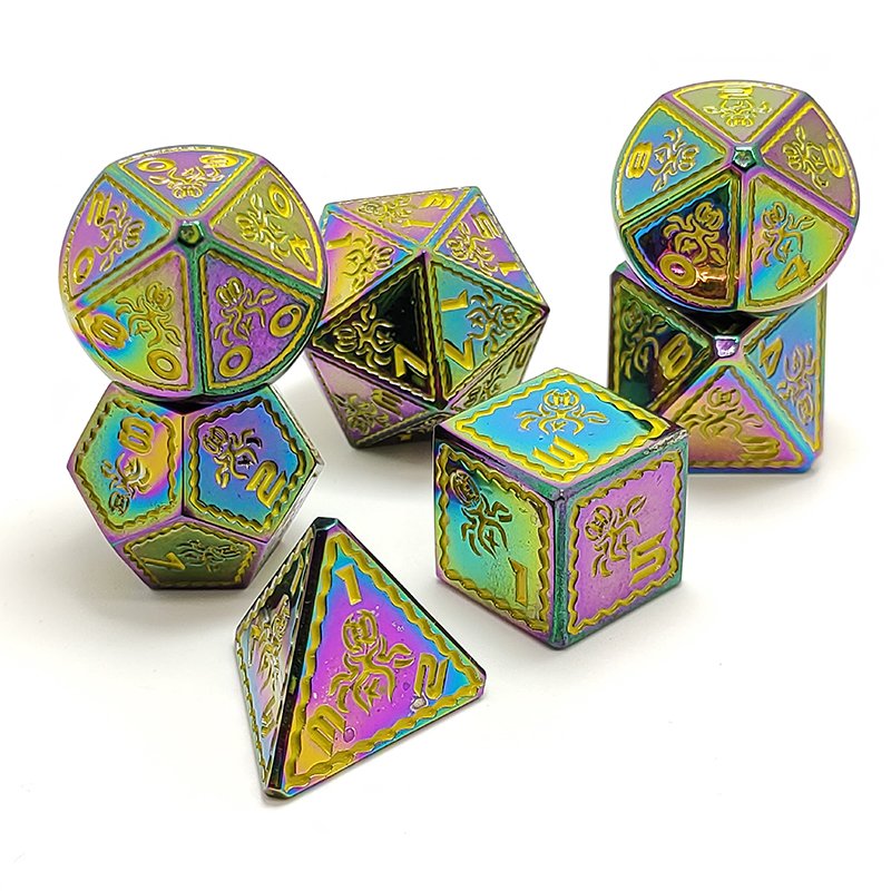 Dice 7 Piece Polyhedral Metal Dice Set Extra Large for DND Dungeons and Dragons Call Pathfinder Tabletop RPG dice