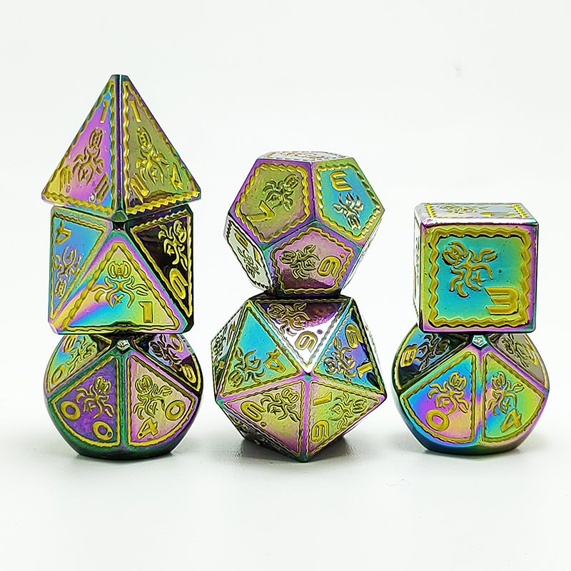 Dice 7 Piece Polyhedral Metal Dice Set Extra Large for DND Dungeons and Dragons Call Pathfinder Tabletop RPG dice